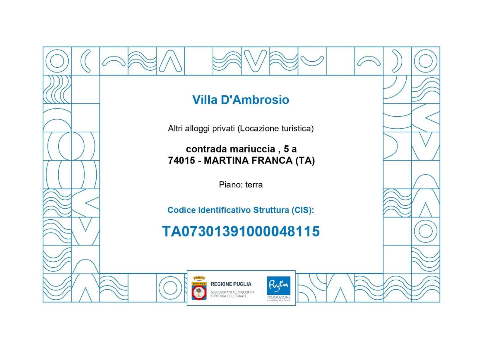 Villa D'Ambrosio มาร์ตินาฟรังกา ภายนอก รูปภาพ